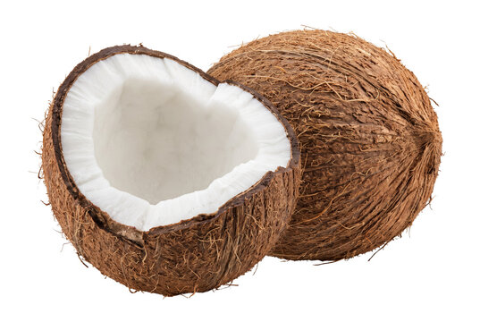 Fresh Whole and Split Coconut Fruit
