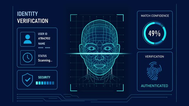 Facial Recognition Identity Verification System with Biometric Authentication and Security Dashboard