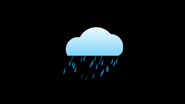 Animated Rain Cloud Icon Sequence Showing Weather Progression on a Dark