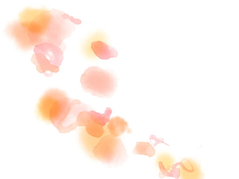 舞い散る花びらのようなピンク、オレンジ、黄色、赤色のにじんだ背景イラスト