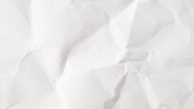 Seamless Loop of Crumpled and Folded Paper Textures. Crumpled white paper sheet seamless texture ,white paper texture background. Animated white clean empty crumpled paper background.