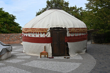 Traditional yurt with ornate exterior decoration © Veronika