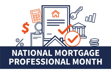 Naklejka premium NATIONAL MORTGAGE PROFESSIONAL MONTH vector illustration isolated on white background