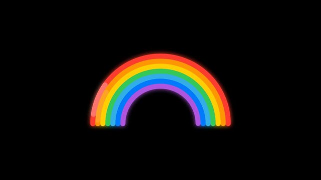 Animated Rainbow Progress Loading Bar Loading Concept On A Solid Black Background