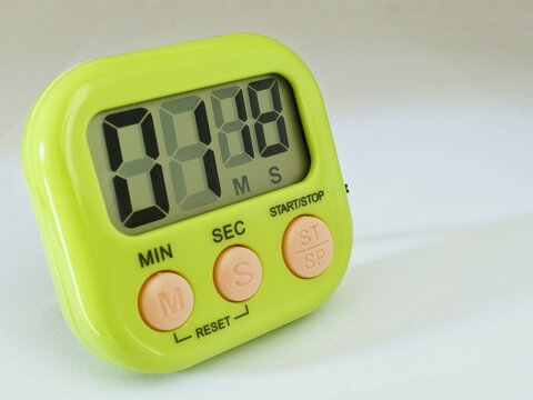 Green Digital Kitchen Timer with LCD Display at 45 Degree Angle
