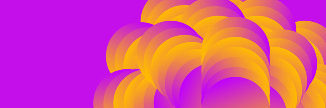 Abstract vibrant purple yellow background, Curved scale shape design, Modern layered banner layout, Creative digital art pattern
