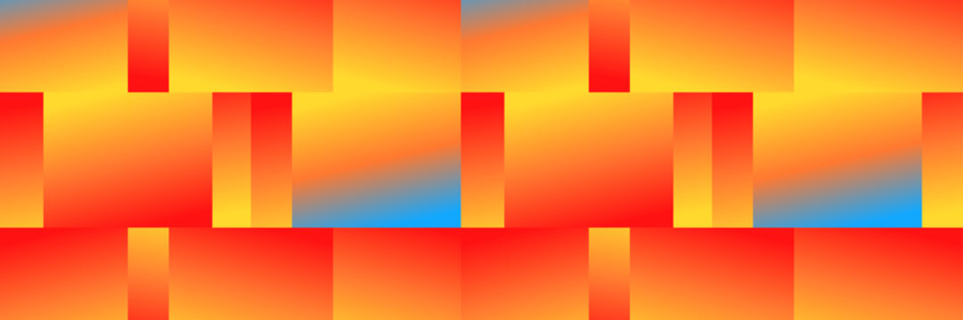 Abstract vibrant orange geometric background, Grid block pattern design, Modern colorful banner layout, Creative digital art texture