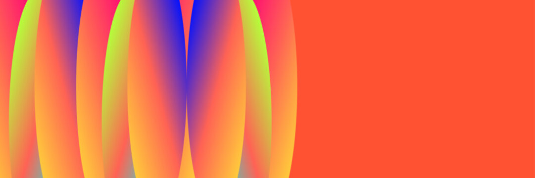 Abstract vibrant red orange background, Repeating oval shape design, Modern colorful pattern banner, Creative digital art layout