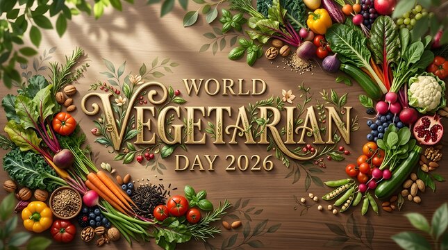 World Vegetarian Day 2026 Vibrant Panoramic Spread Of Fresh Harvest Vegetables And Fruits