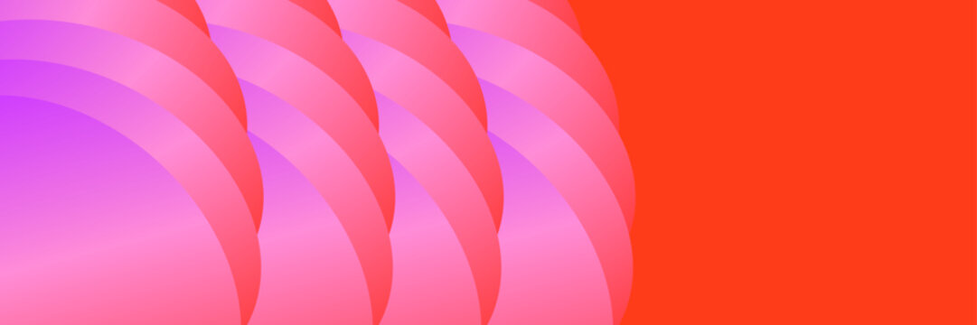Abstract vibrant pink purple background, Curved layered shapes red space, Modern gradient banner design layout, Smooth wave pattern colorful backdrop