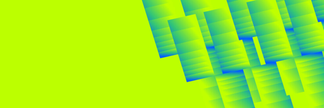 Abstract vibrant green blue geometric background, Rectangular overlapping shape banner design, Modern layered cyan pattern layout, Creative digital art colorful texture