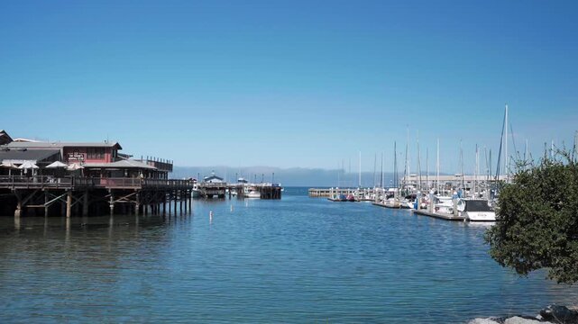 View of Monterey Bay, California with city