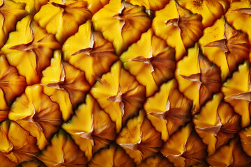 Fototapeta premium Pineapple Skin Texture Yellow Geometric Scales Background