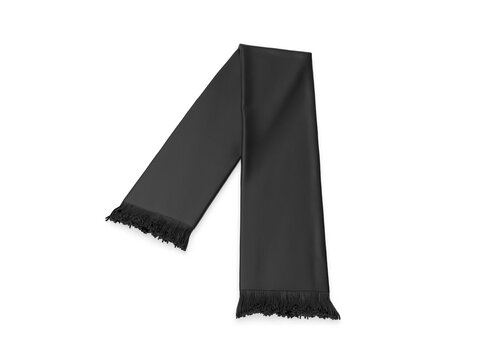 Black soccer scarf mockup on white background, Clear casual garment for Christmas or football template.