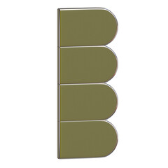 3D Metallic Letter B Rounded Graphic Asset © miber duwur