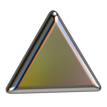 Chrome 3D Triangle Prism with Chromatic Aberration