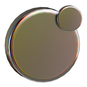 3D Iridescent Notification Circle Icon Design