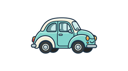 Obraz premium Teal retro hatchback car vector illustration