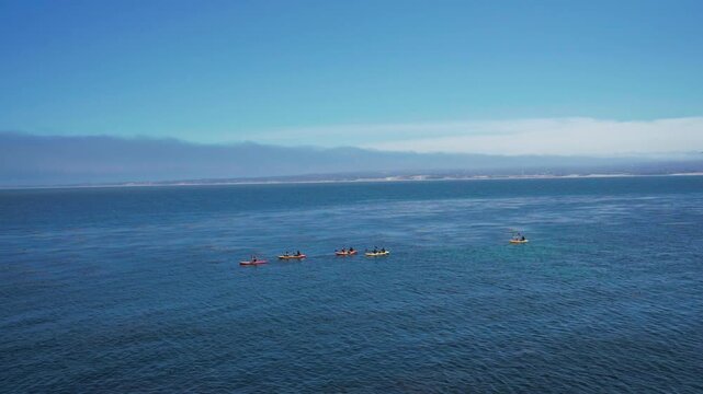 kayaks in ocean