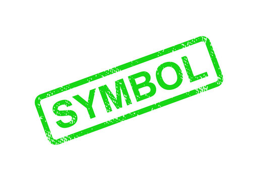Green symbol stamp with word symbol on it isolated on transparent background