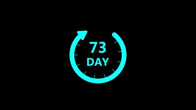 Countdown timer graphic with animated circular progress and digital numbers on black background for project deadlines