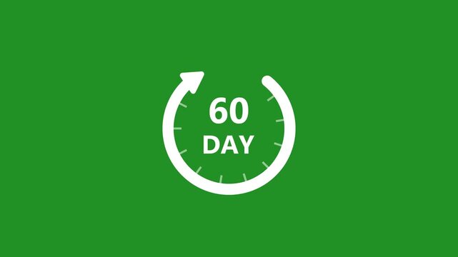 Countdown Timer Animated Graphic with Rotating Arrows on Green Background for Project Management