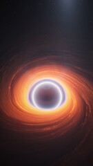 Astrophysics galaxy concepts, realistic black hole event horizon with bright photon ring deep space galaxy. 3d render. © SohubProduction