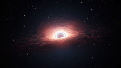 Sci-fi space background, Swirling energy accretion disk surrounding Black hole. 3d rendering. © SohubProduction