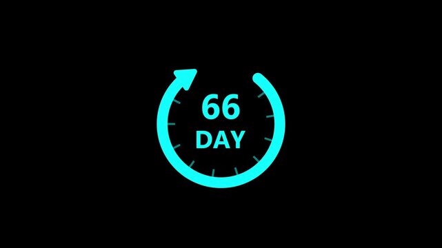 Digital countdown timer animation in cyan glow on black background for project planning and deadline tracking