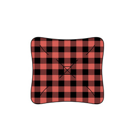 Naklejka premium Red and black buffalo plaid cushion
