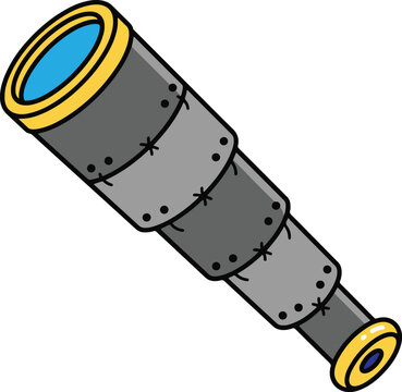 Vintage handheld spyglass telescope vector illustration