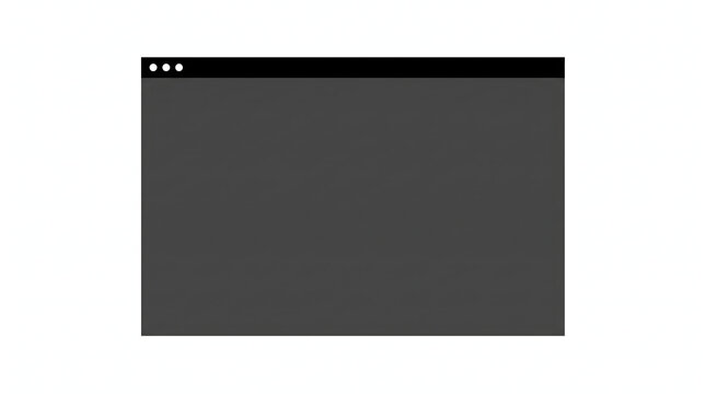 Sleek flat design web browser frame with dark mode interface for digital workspace mock-up