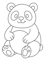 ours en peluche dessiné à la main, illustration au trait, style gribouillage, à colorier pour enfants © cartoonita