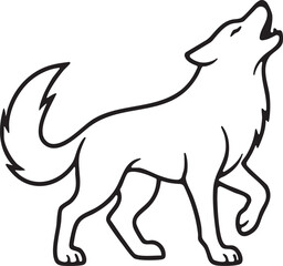 Fototapeta premium Cute Dog Vector Illustration Isolated on White Background, Cartoon Farm Animal Drawing with Mammal Silhouette, Nature and Wild Animal Icon Design