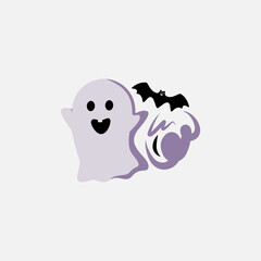 Naklejka premium funny ghost with children 
