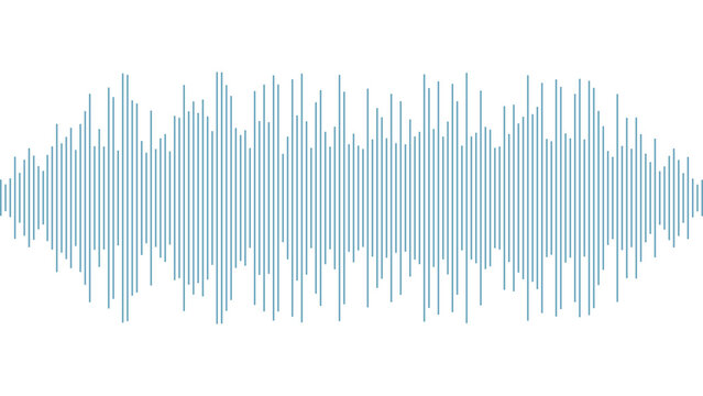 Blue sound wave vector isolated on transparent background. Abstract music waveform, audio frequency, equalizer pattern for podcast, music, social media. Transparent PNG version.