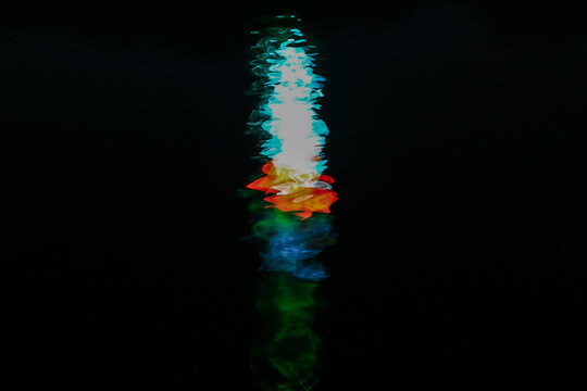 Colorful Abstract Light Reflection on Black Background