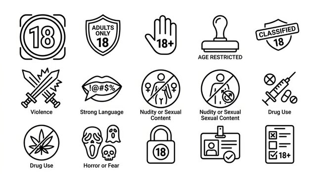 Symbolic Warning and Restriction Icons for Workplace Safety.