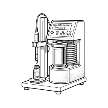 Laboratory osmometer for measuring salinity in liquid analysis for education and science websites