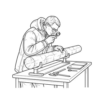 Scientist examining ice core sample for climate research and paleoclimatology in science blog