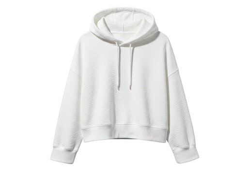 Clean white hoodie sweatshirt for casual everyday wear isolated on transparent background