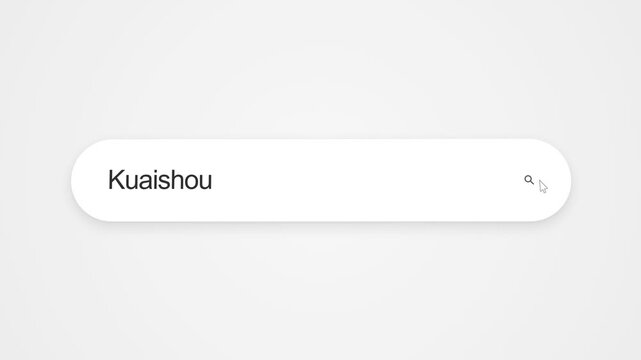 Typing Kuaishou into the search bar of a web browser on a digital device
