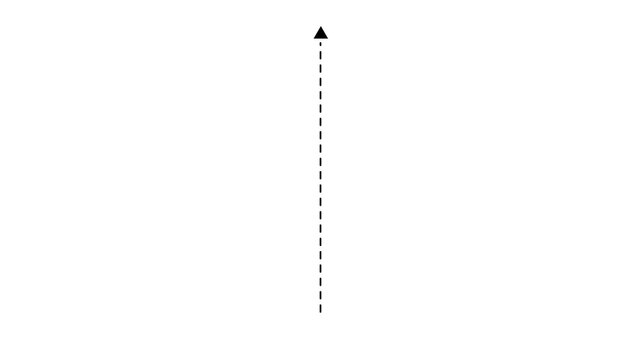 Minimalist animated vertical arrow simple line direction symbol for and motion.Animated Vertical White Dashed Line Scrolling Upwards Moving Road or Graphic Element Black Screen.4k animation video