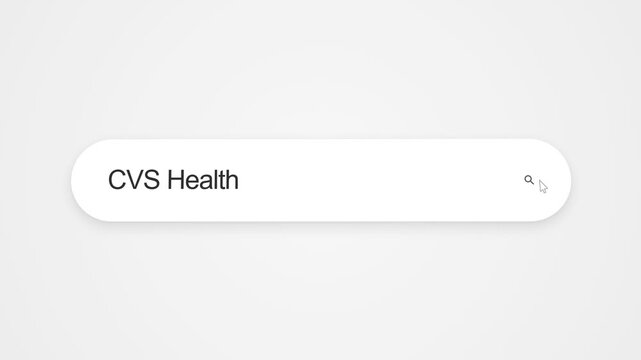 Searching for CVS Health on an internet search engine using a web browser, illustrating online healthcare research, pharmacy services and web browsing