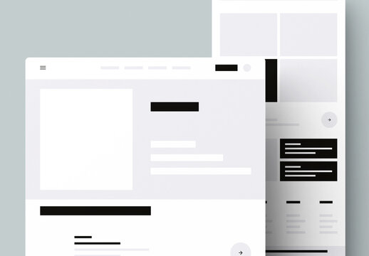 Modern Website Landing Page Wireframe Template