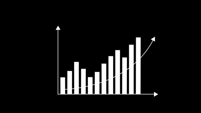 Business graph and bar chart with rising arrow animation background.Rise of Profit Animated Business Graphs and Dollar Sign Growth .4k animation video