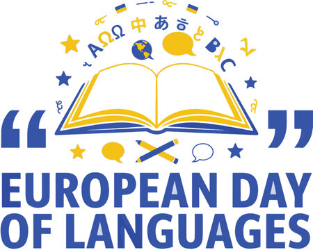 European Day of Languages Vector Illustration, Multilingual Language and Cultural Diversity Design