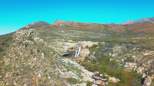 Waterfall in a valley in the Western Cape , outside of Cape Town, South Africa