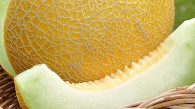 Close Up of Sliced Yellow Melon