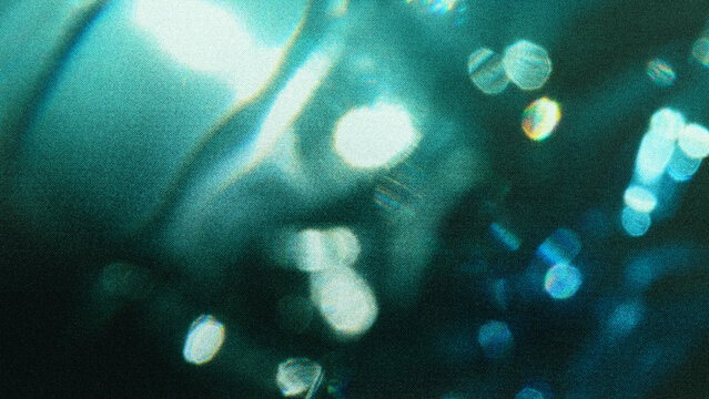 bokeh on turquoise background